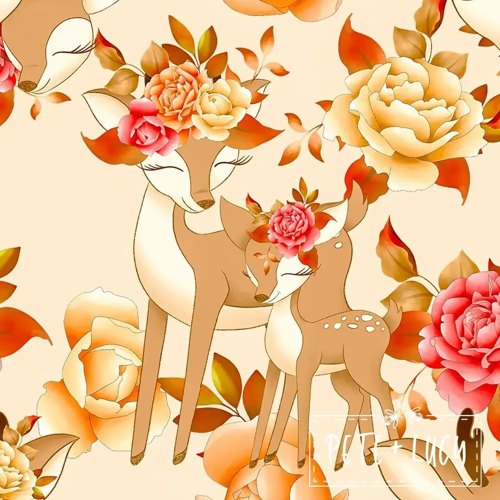 Deer and Roses Ruffle Dress by PETE + LUCY Winter Holiday Girls 10/12 NEW